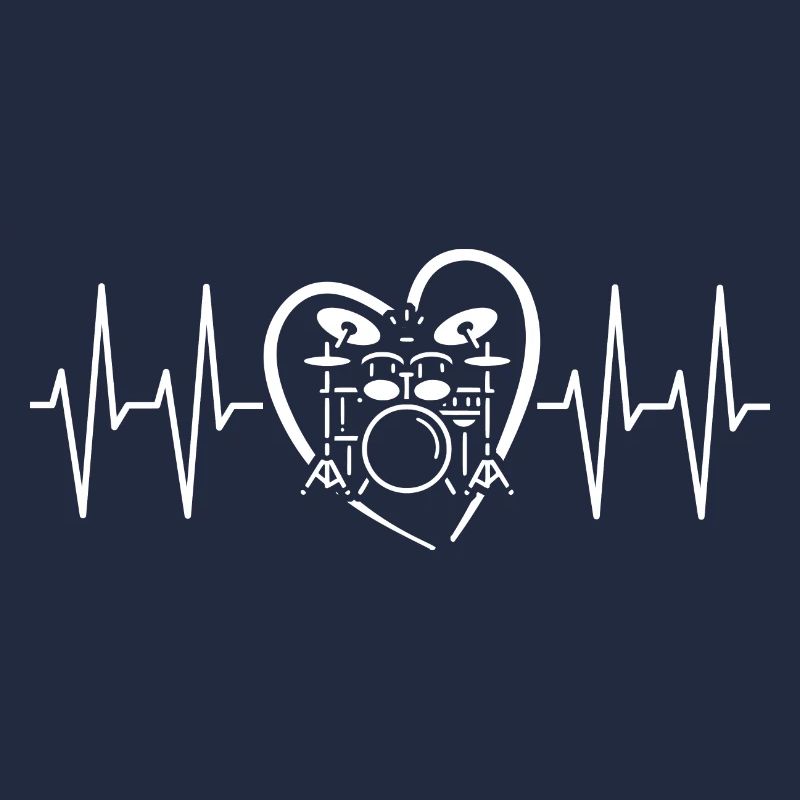 Kit de batterie avec Heart Line Rhythm Drummer Design