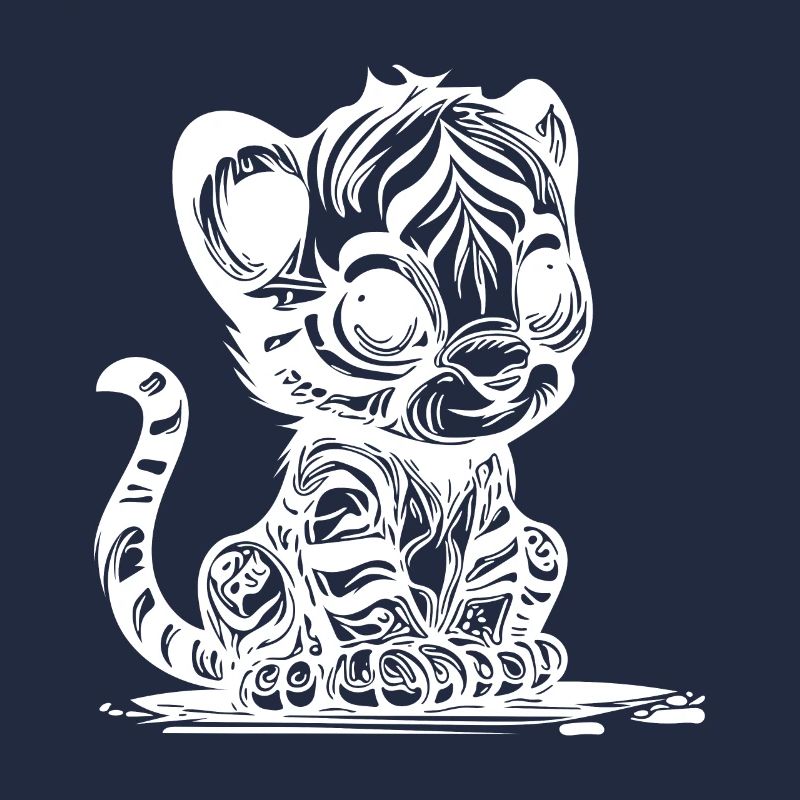 Small tiger with cute striped pattern