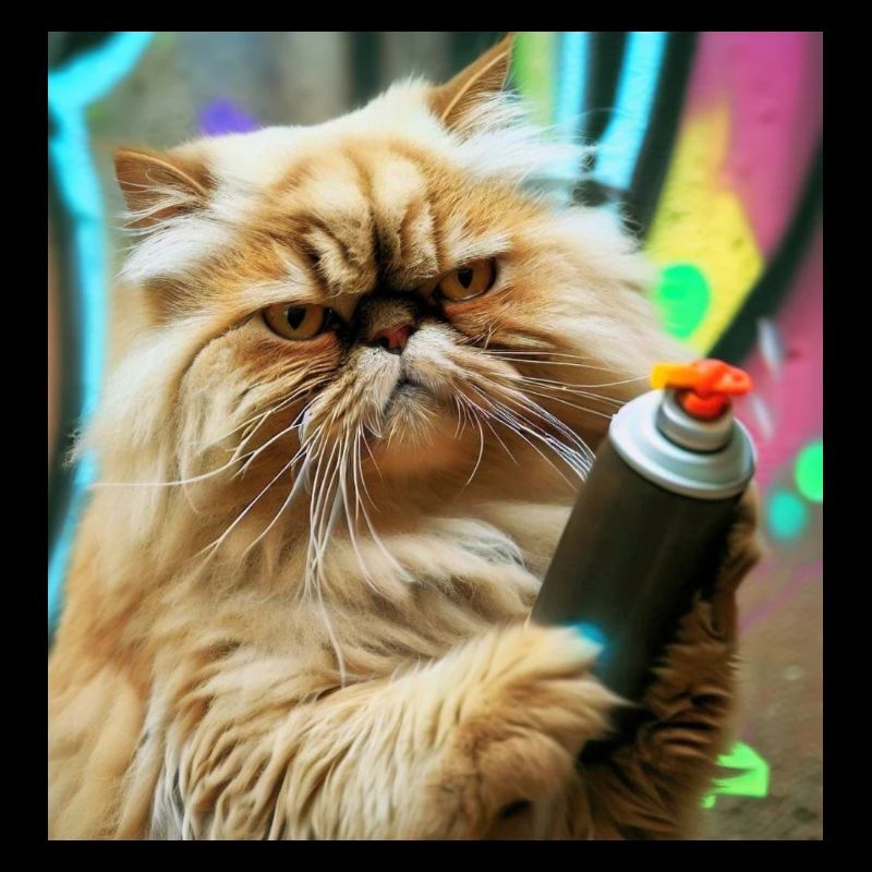Perserkatze Negan als Sprayer