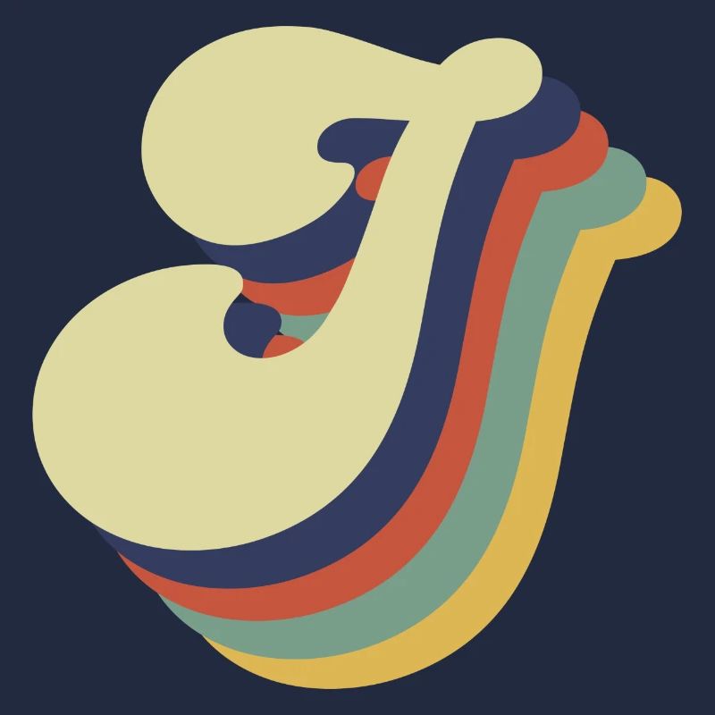Retro J Buchstabe