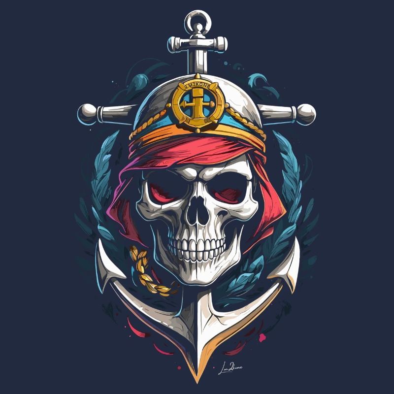 Navy Anchor Skull