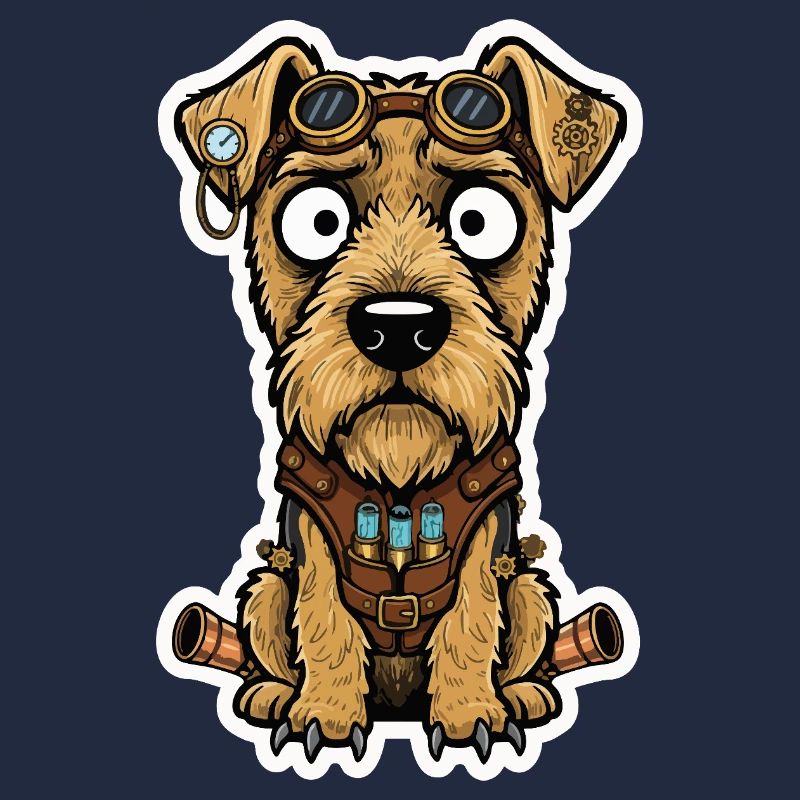 Steampunk Terrier Dog Propulsion and Vials