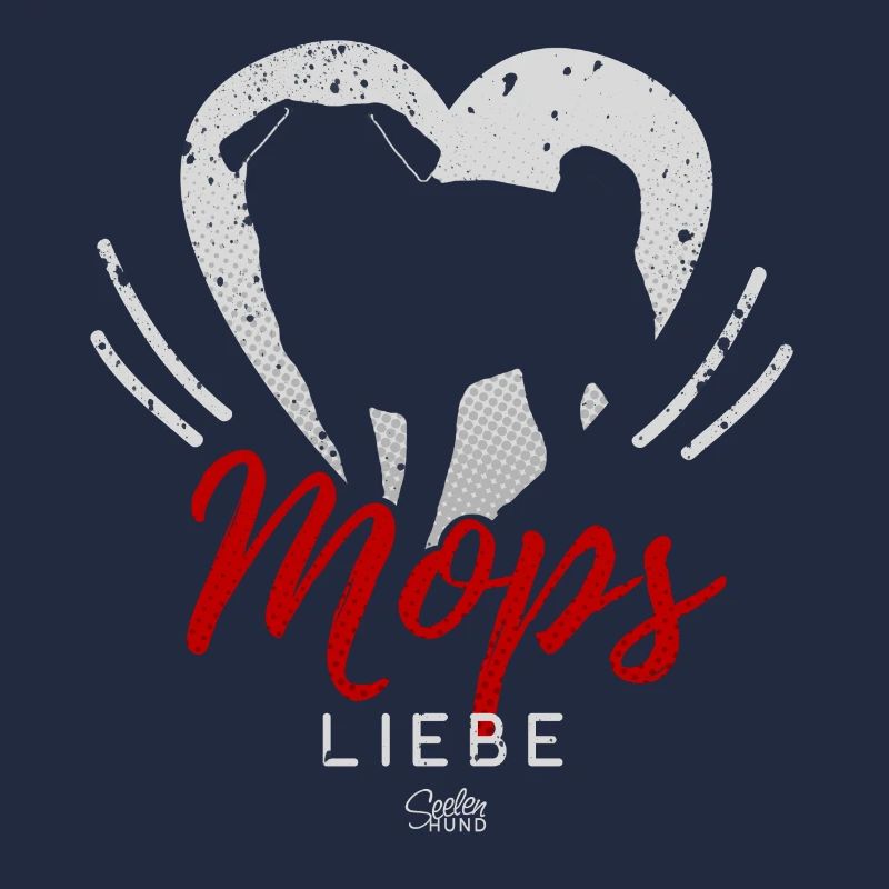 Mops-Liebe-Silhouette