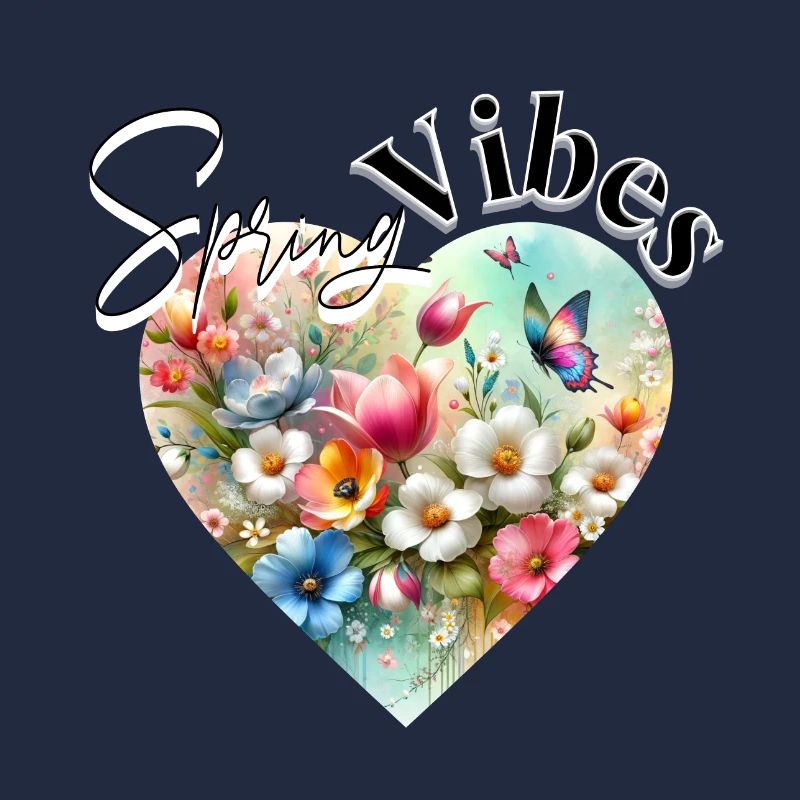 Spring Vibes - Blumen Herz Design