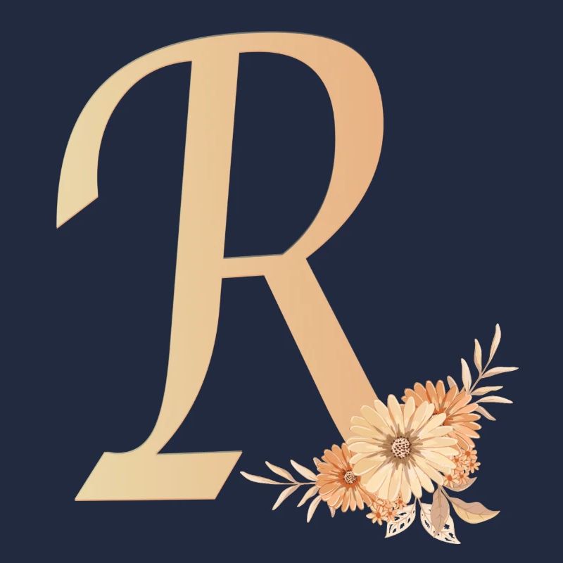 Buchstabe R mit Blumen