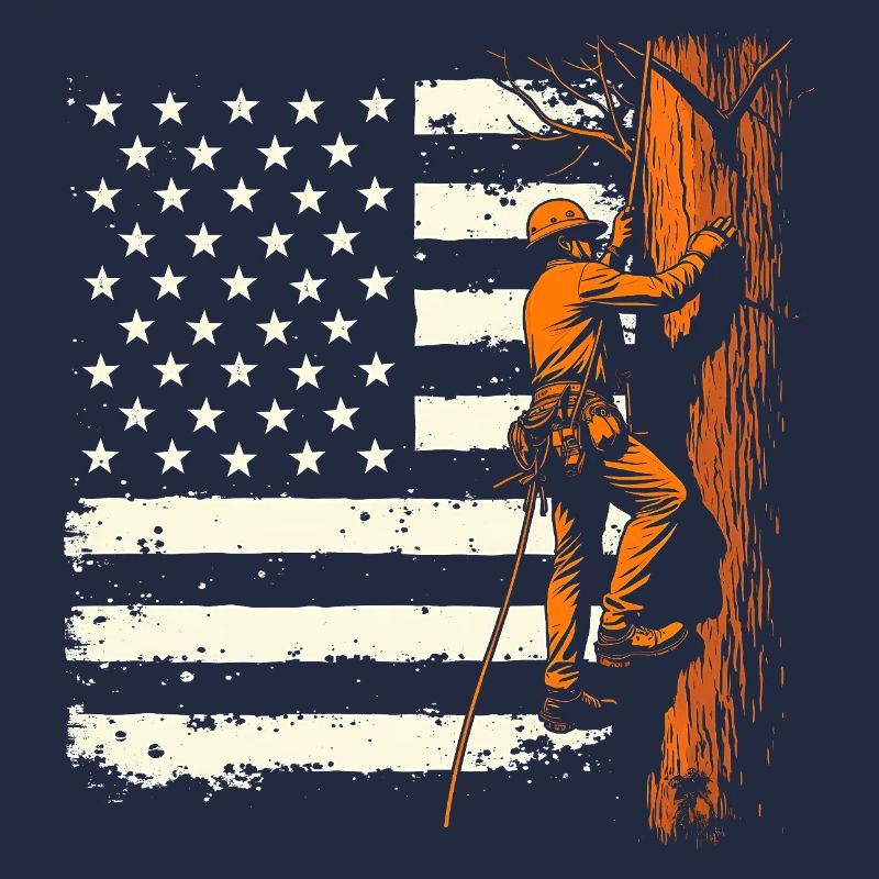 Baumpfleger Flagge Wald Holzfäller Geschenk