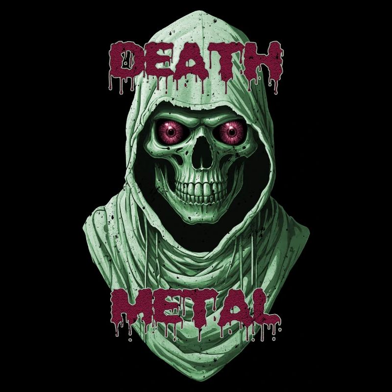 Gothic Totenschädel mit metallischen Akzenten