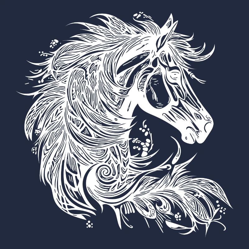 Galloping horse with mane in the wind
