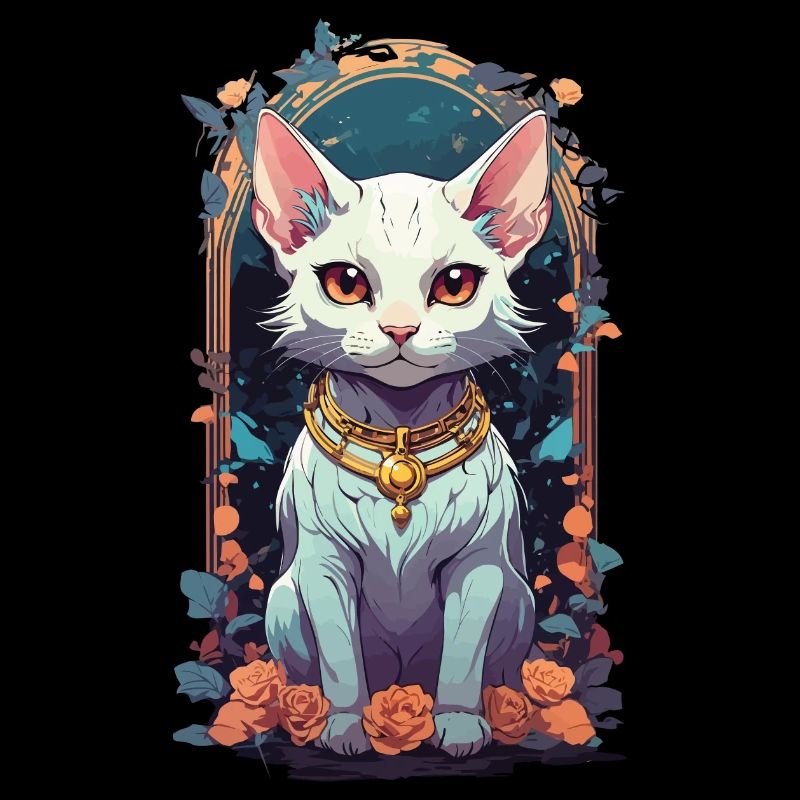 Cute Goth Cat Aesthetic Design