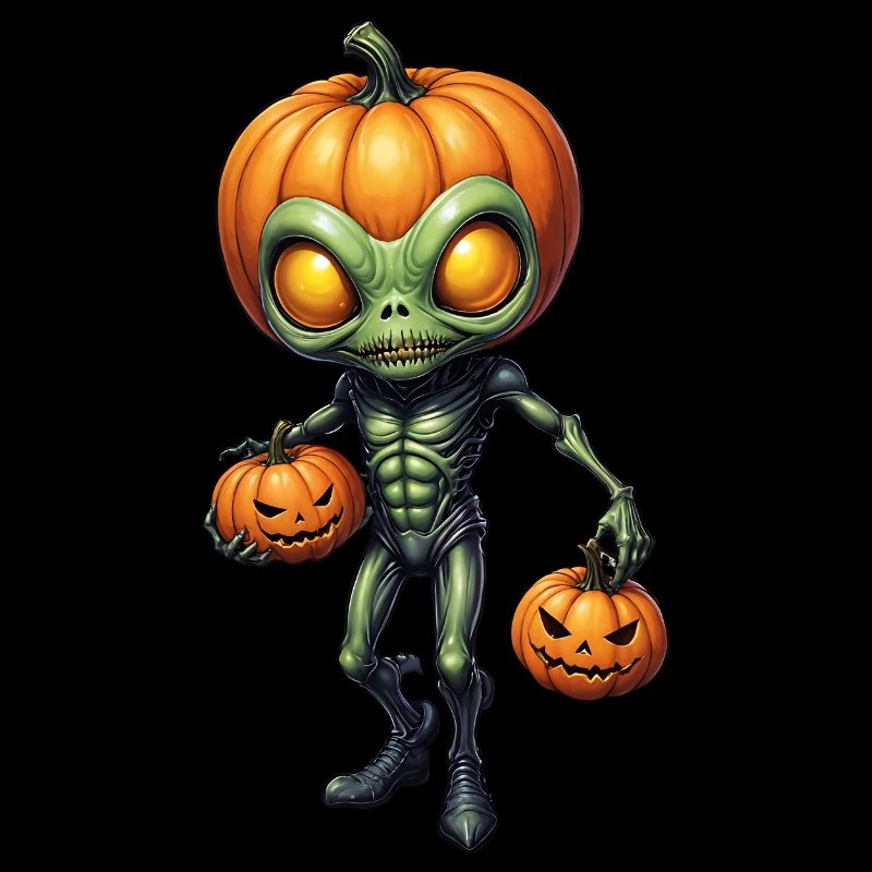Alien with pumpkin heads Halloween