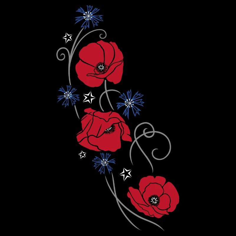 Poppies and cornflowers. Summer design.