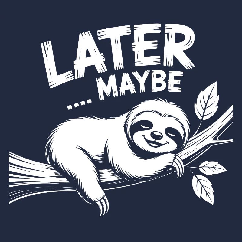 Faultier auf Ast – Later Maybe