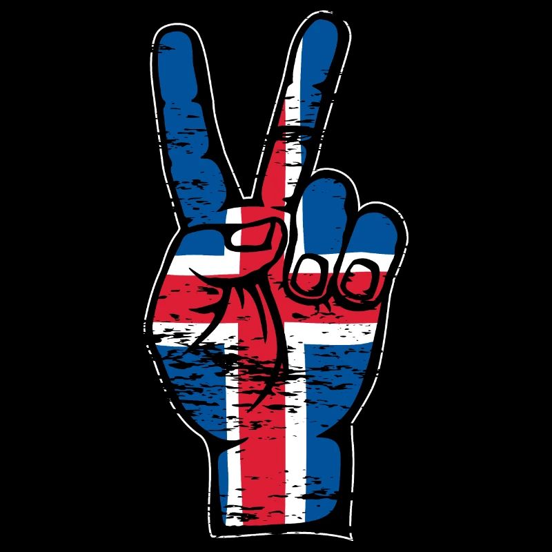 Drapeau de l’Islande Paix Victoire Symbole Utilisé