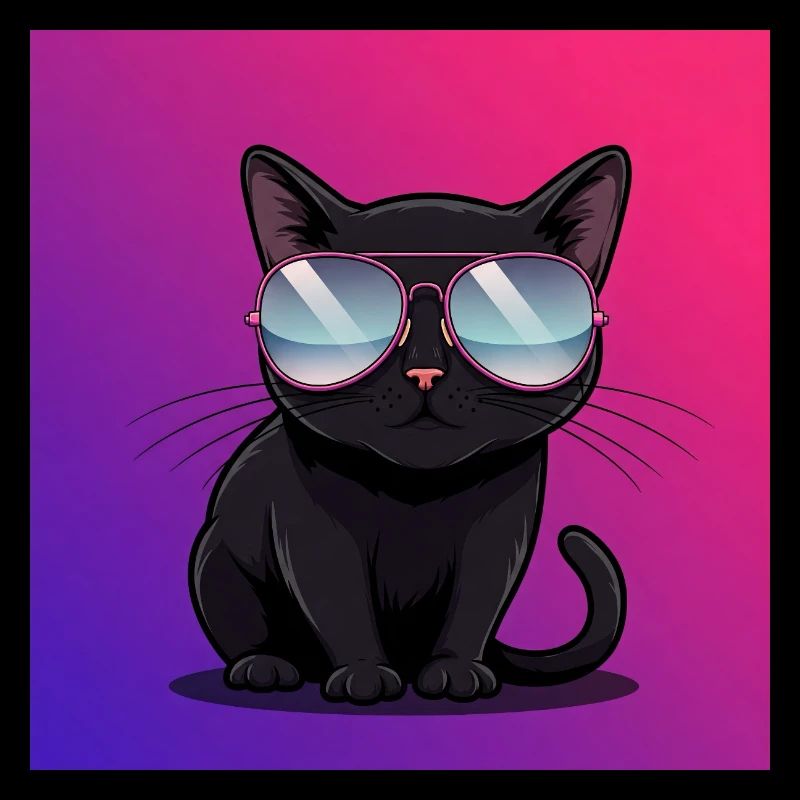 Chat cool avec des lunettes de soleil
