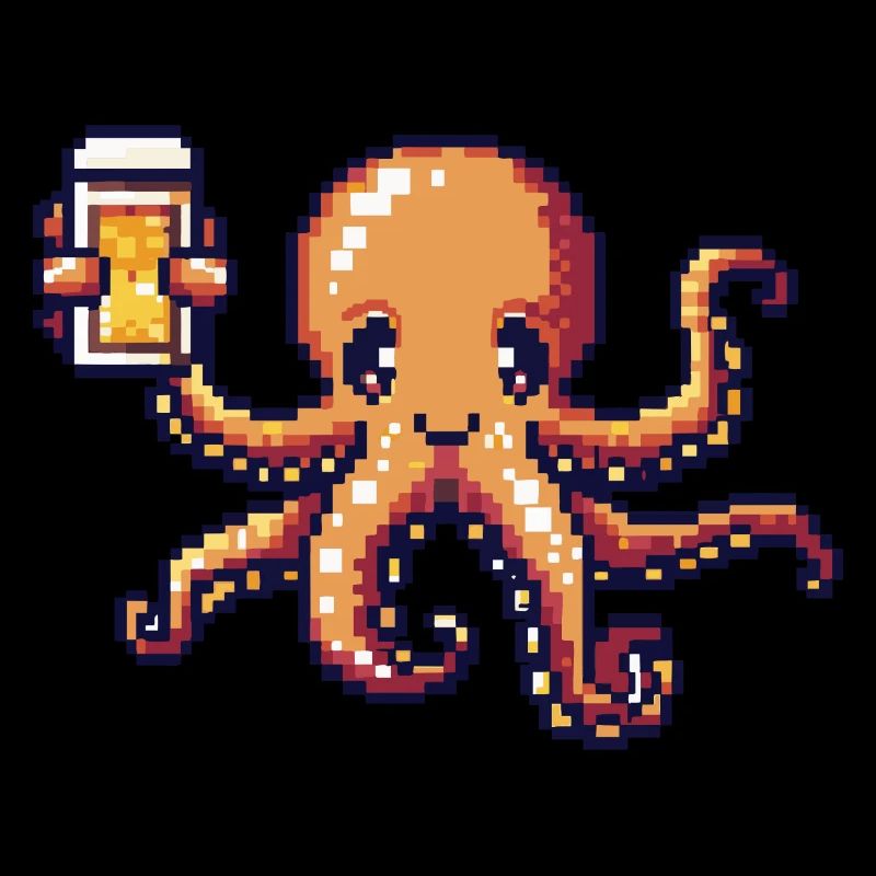 Octopus Beer Pixel