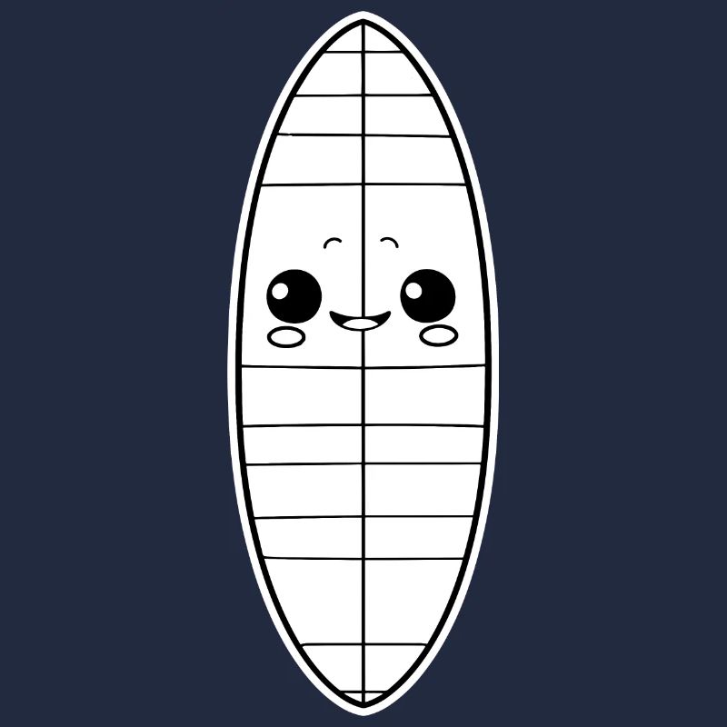 Planche de surf style dessin animé