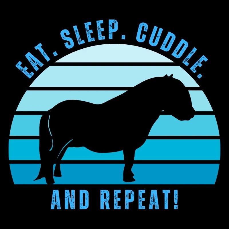 Shetland Pony Happiness - Retro Style Sunset