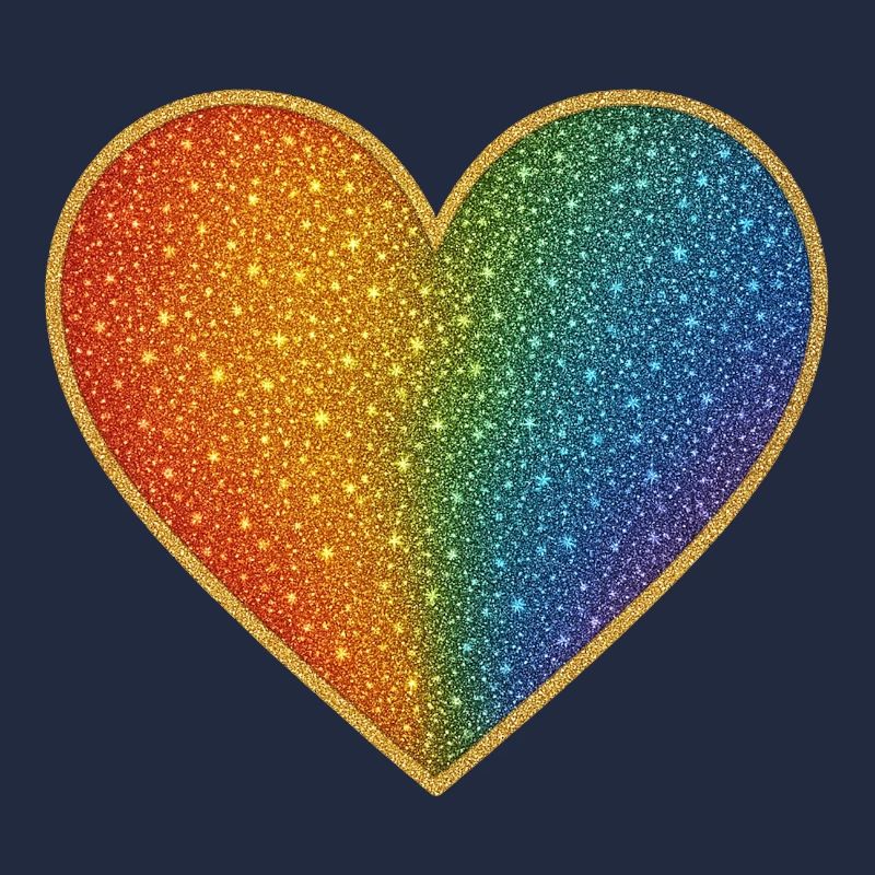 Sparkling rainbow heart design