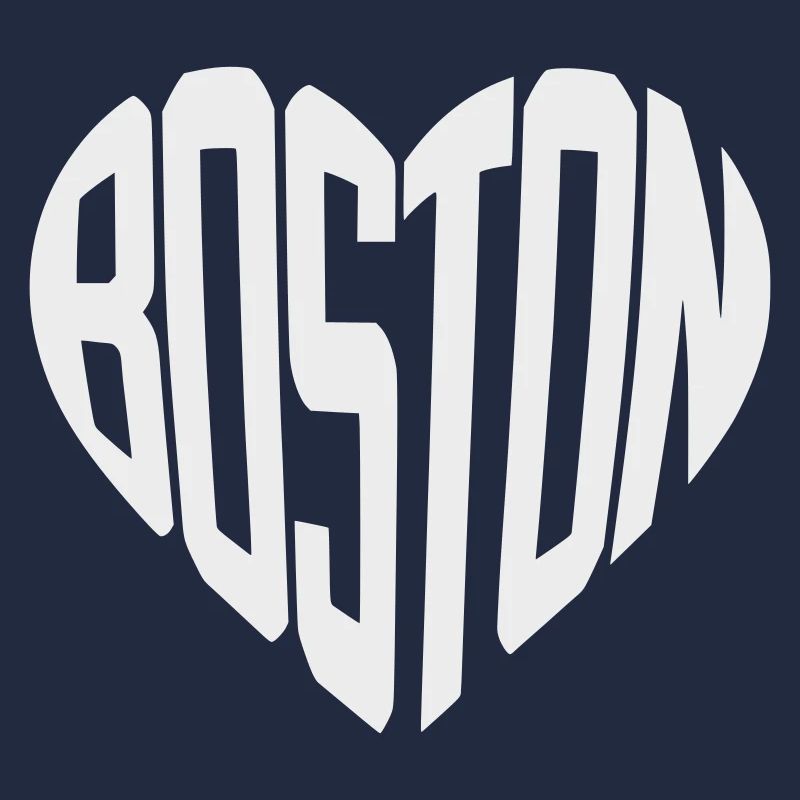 Boston Herz Typo Print