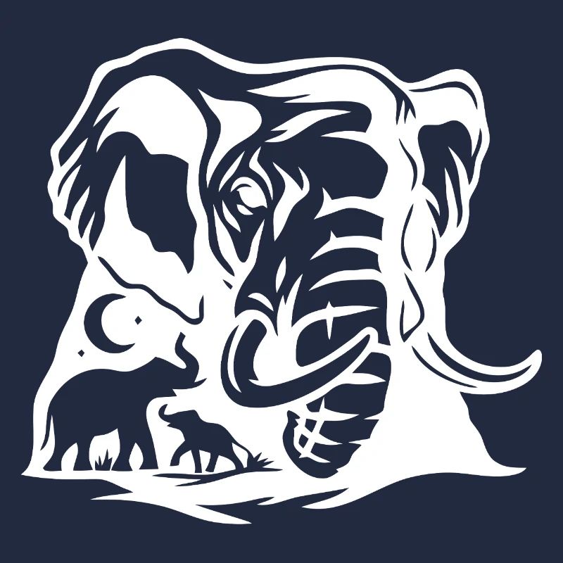Conception de silhouette de famille d’éléphants