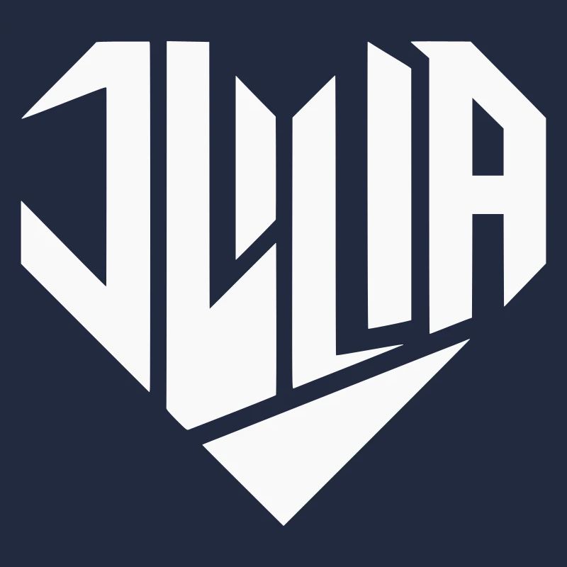 Julia Nom Design Coeur Design - Couleur Variable