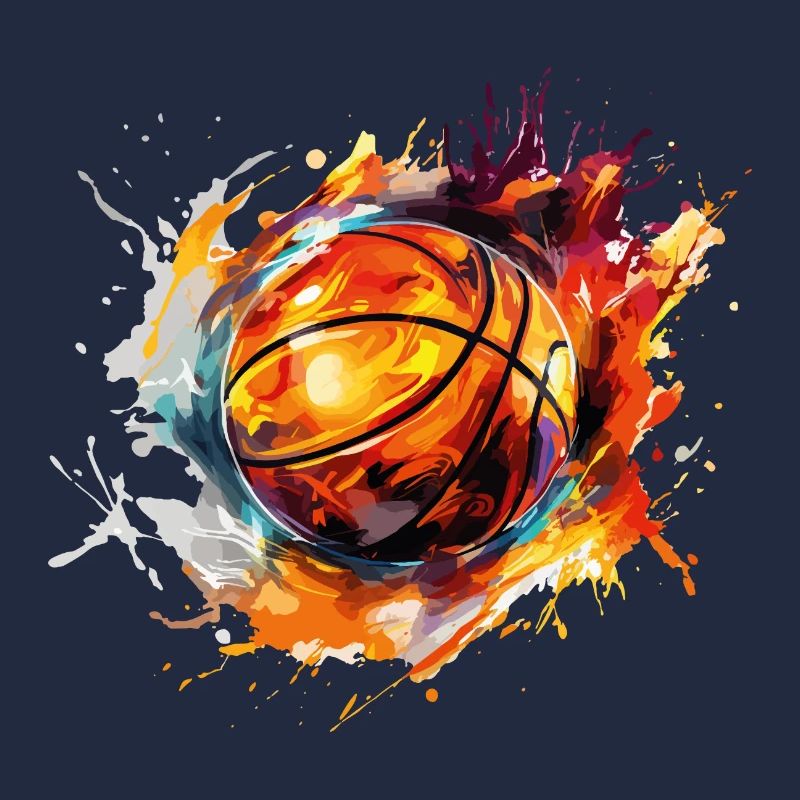 Ballon de basket-ball Splash feu Multi couleurs couleurs Art