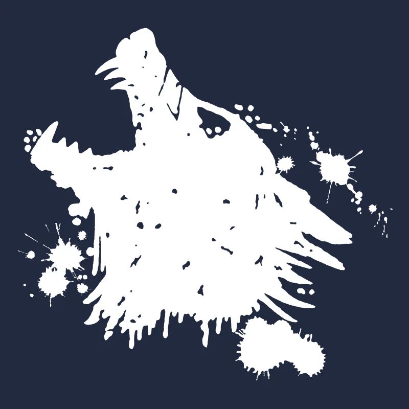 White wolf howling