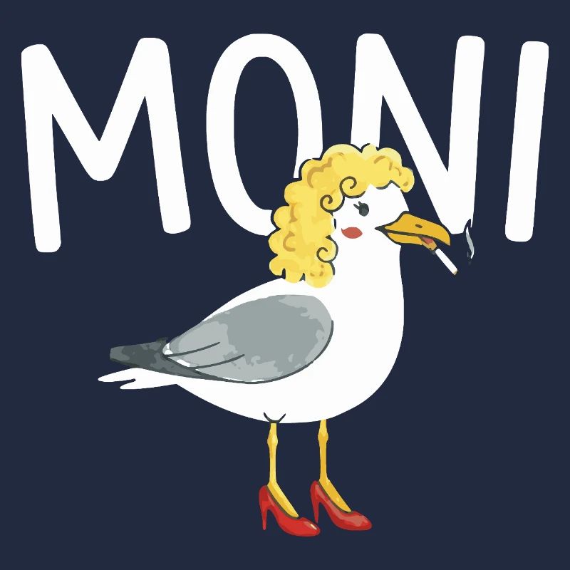 witziges Möwen Design Moni, Moin Persiflage