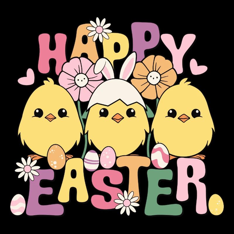 Joyeuses Pâques, Joyeuses Pâques, Poussins de Pâques, Oeufs de Pâques