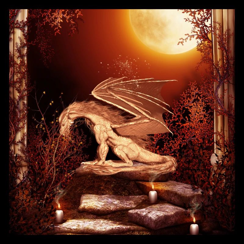 Wundervoller Drache nachts