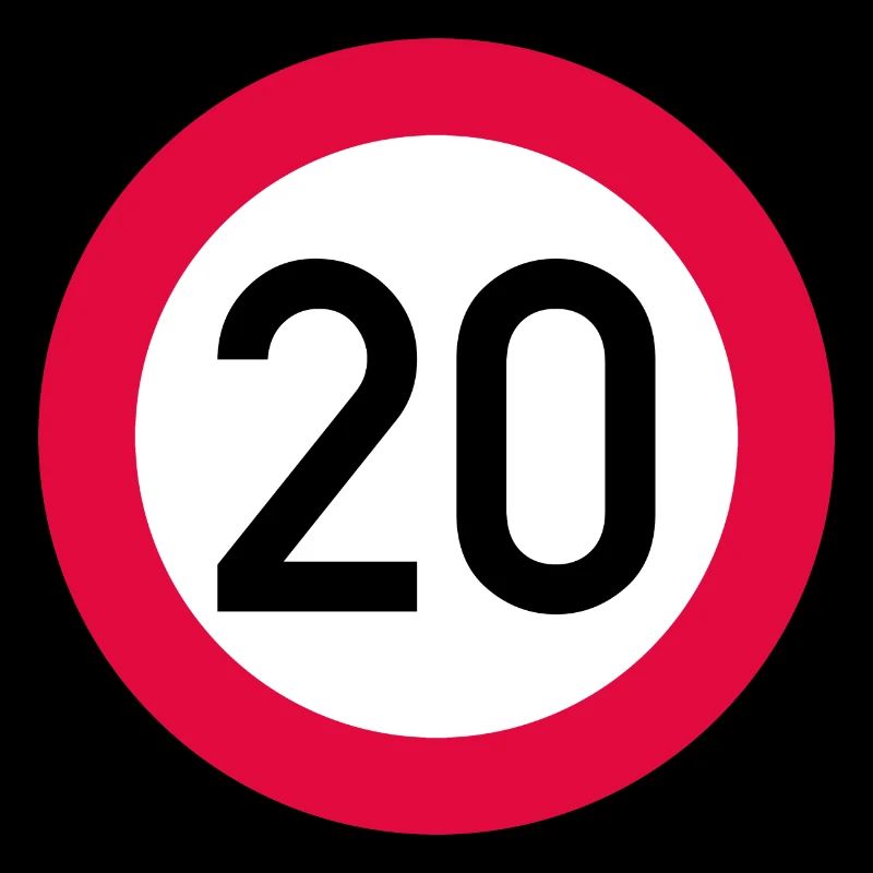 20 ans Attention ! Panneau de signalisation 20 km/h