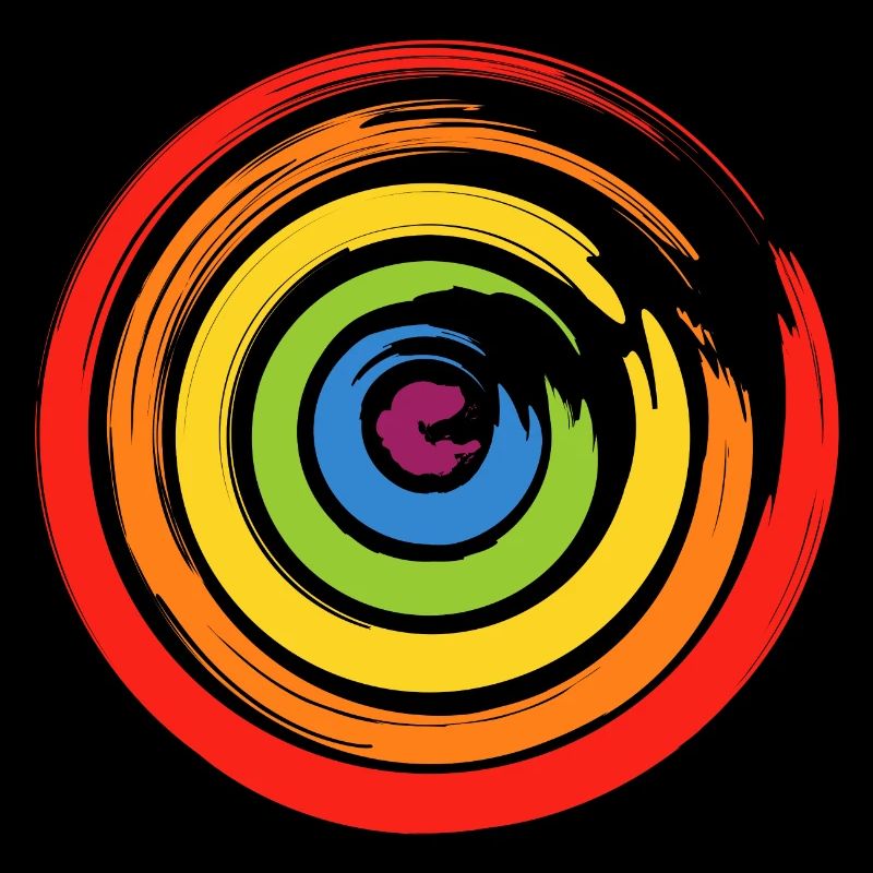 Locker gemalte Kreise aus farbigen Pinselstrichen