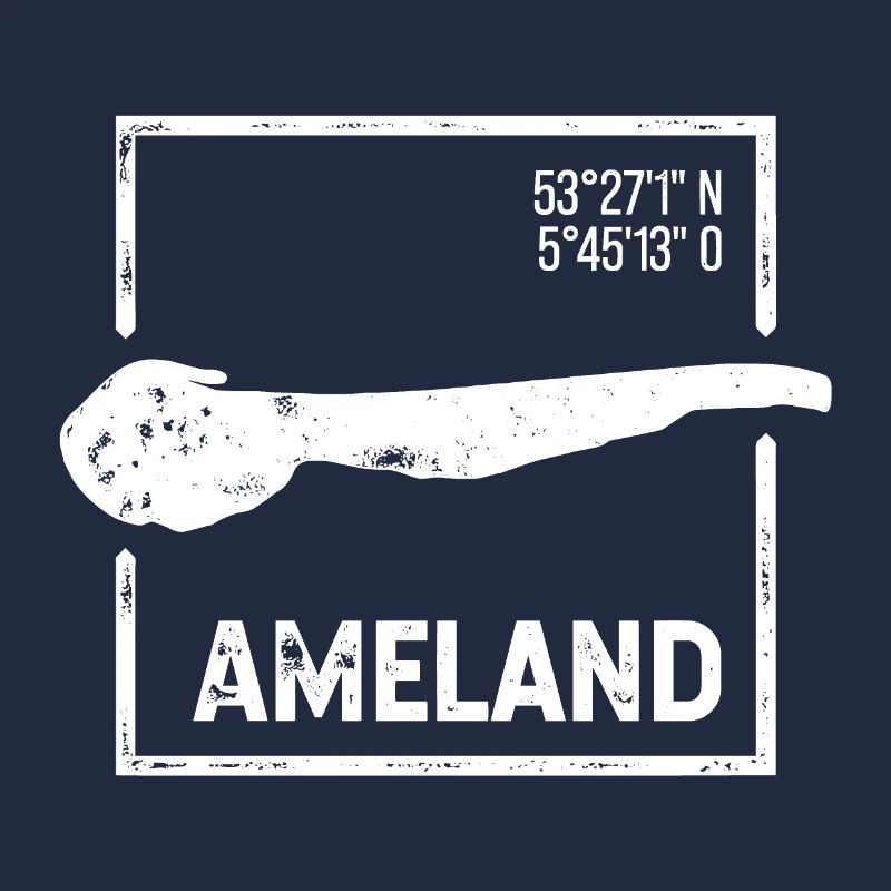 | Ameland Conception de timbres Island Silhouette