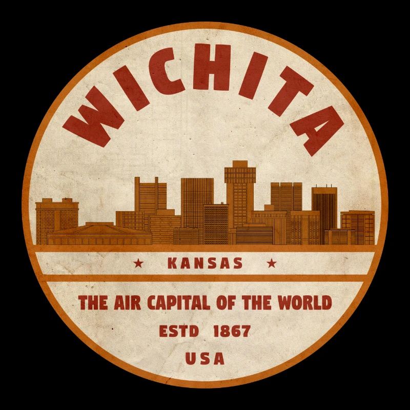 Emblème rétro de la capitale aérienne de Wichita