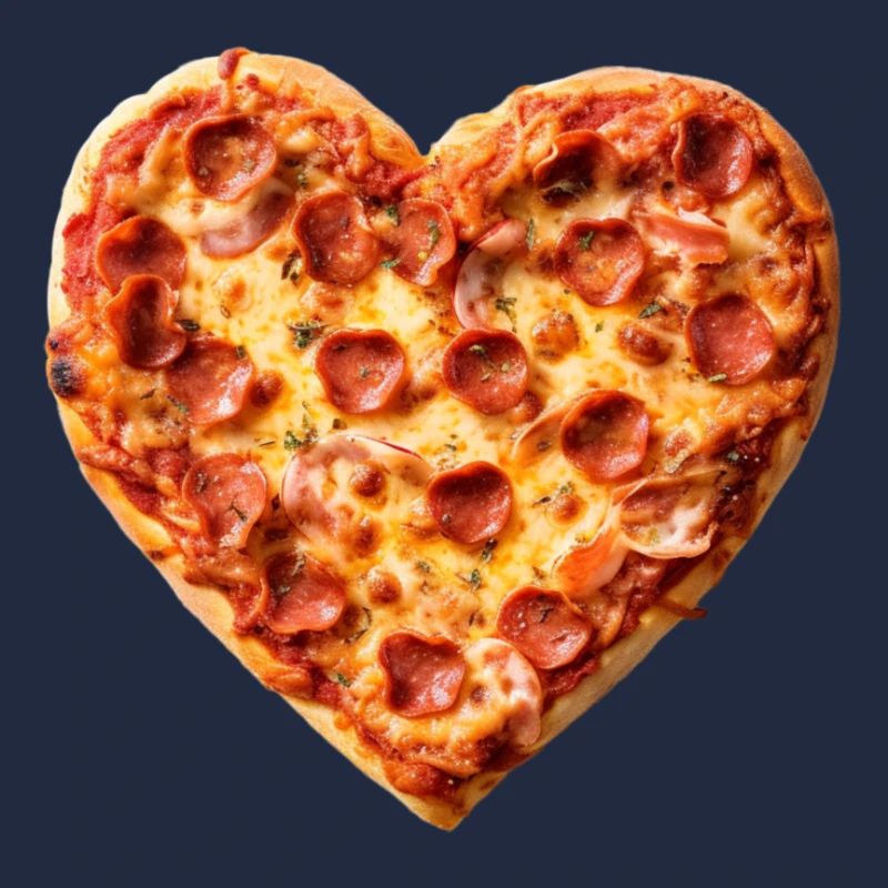 Heart Pepperoni Pizza Pattern