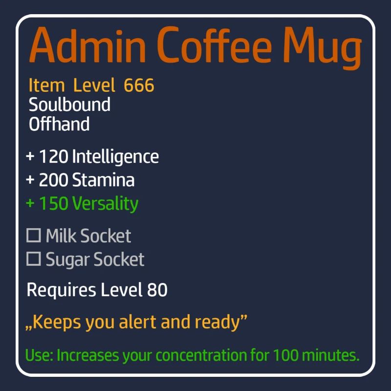Admin Tasse à café avec statistiques
