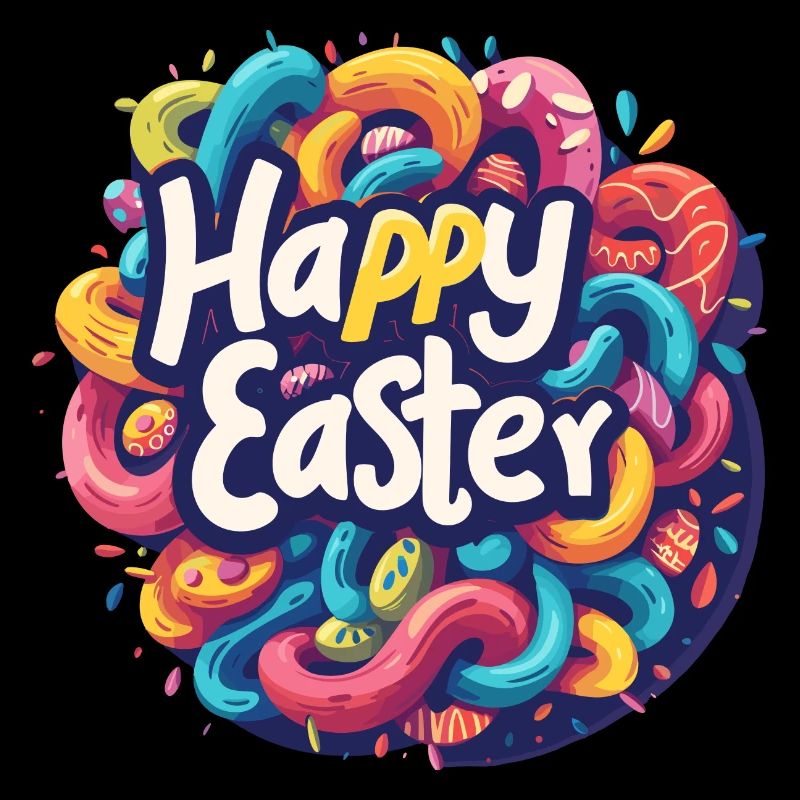 Frohe Ostern Bunte Eierjagd Osterkorb für Kinder