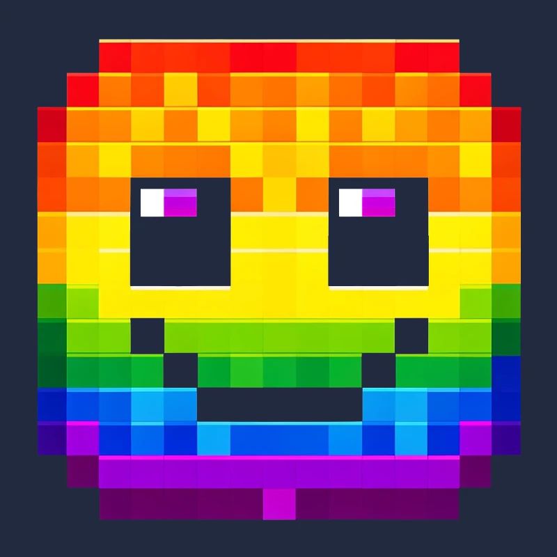 Visage pixelisé Rainbow Smile