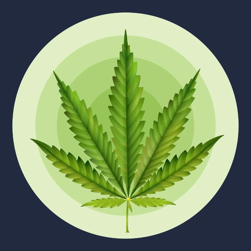 Circular Grafic Cannabis Leaf