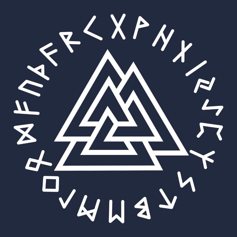 Runes de valknut blanches