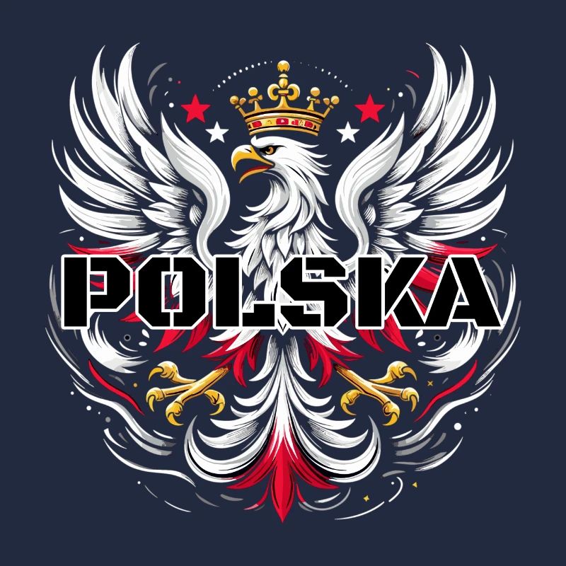 Poland Polska Polish Red White Eagle Crown