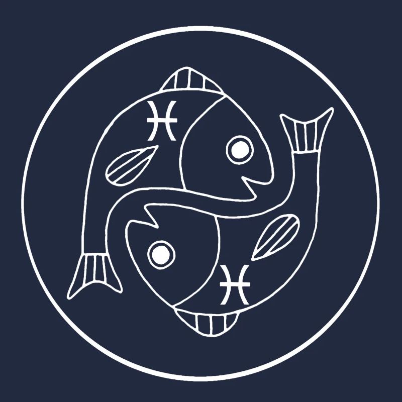 Signe du zodiaque poisson (blanc)