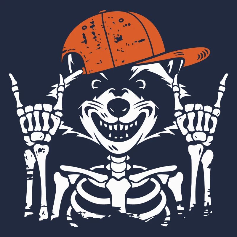 Cool Skeleton with Orange Hat