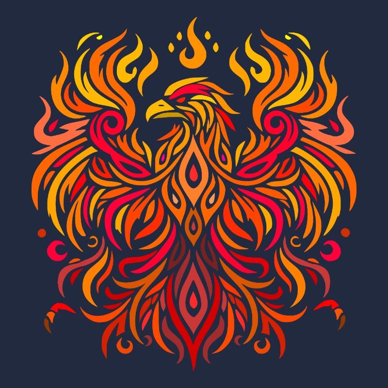 tribal eagle fire yellow red