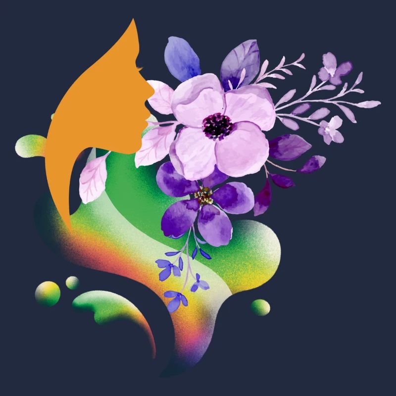 Blumenregenbogen-Silhouette