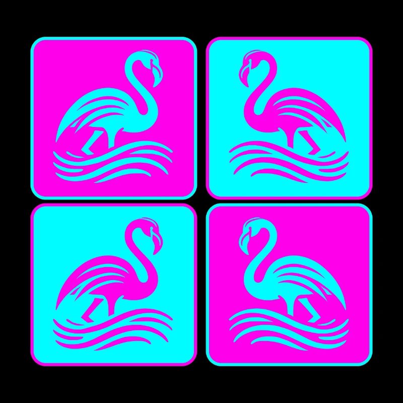 Flamant rose Vagues Pop Art