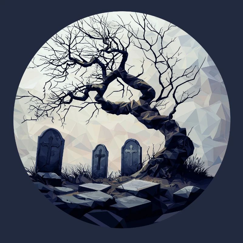 Tombe oubliée avec arbre noueux