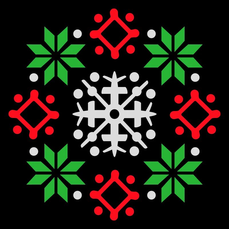 Schneeflocken Muster Weihnachtspullover Schnee