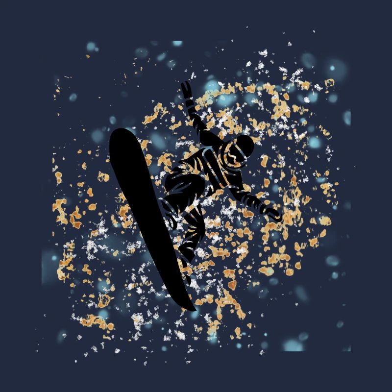 Snowboarder Éclaboussé Bleu Beige