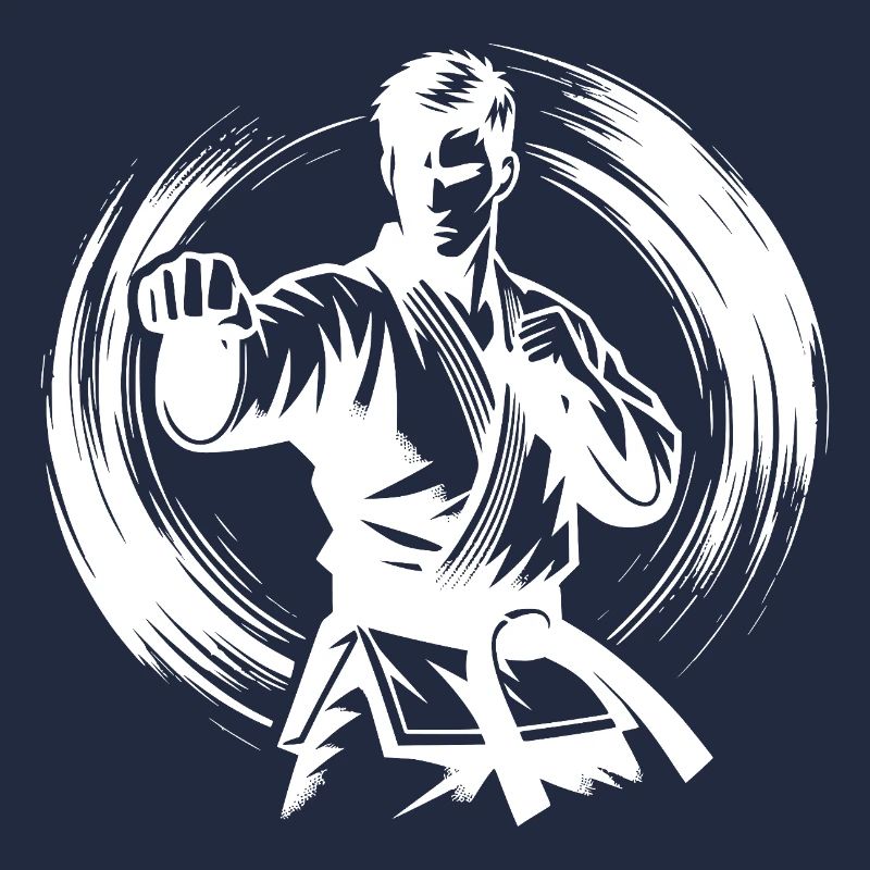 Silhouette de Karaté Parfaite en Combat Dynamique